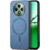 Phonesta Retro Vegan Leather MagSafe Back Cover hoesje voor Oppo Reno12 F/Reno12 FS - Blauw