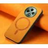 Phonesta Retro Vegan Leather MagSafe Back Cover hoesje voor Oppo Reno12 F/Reno12 FS - Oranje 4