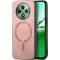Phonesta Retro Vegan Leather MagSafe Back Cover hoesje voor Oppo Reno12 F/Reno12 FS - Roze