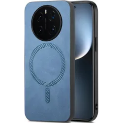 Phonesta Retro Vegan Leather MagSafe Back Cover hoesje voor HONOR Magic7 Pro - Blauw