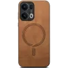 Phonesta Retro Vegan Leather MagSafe Back Cover hoesje voor Oppo Reno13 Pro - Bruin 3