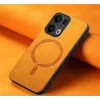 Phonesta Retro Vegan Leather MagSafe Back Cover hoesje voor Oppo Reno13 Pro - Oranje 4