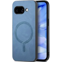 Phonesta Retro Vegan Leather MagSafe Back Cover hoesje voor Google Pixel 9a - Blauw