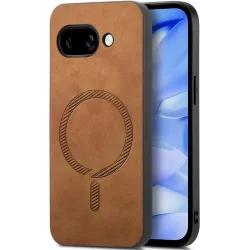 Phonesta Retro Vegan Leather MagSafe Back Cover hoesje voor Google Pixel 9a - Bruin