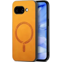Phonesta Retro Vegan Leather MagSafe Back Cover hoesje voor Google Pixel 9a - Oranje