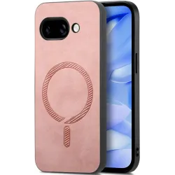 Phonesta Retro Vegan Leather MagSafe Back Cover hoesje voor Google Pixel 9a - Roze