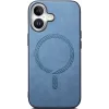 Phonesta Retro Vegan Leather MagSafe Back Cover hoesje voor Apple iPhone 16 - Blauw 3