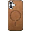 Phonesta Retro Vegan Leather MagSafe Back Cover hoesje voor Apple iPhone 16 - Bruin 3