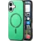 Phonesta Retro Vegan Leather MagSafe Back Cover hoesje voor Apple iPhone 16 - Groen