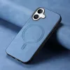 Phonesta Retro Vegan Leather MagSafe Back Cover hoesje voor Apple iPhone 16 Plus - Blauw 2