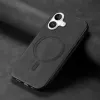 Phonesta Retro Vegan Leather MagSafe Back Cover hoesje voor Apple iPhone 16 Plus - Zwart 1