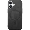 Phonesta Retro Vegan Leather MagSafe Back Cover hoesje voor Apple iPhone 16 Plus - Zwart 2