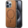 Phonesta Retro Vegan Leather MagSafe Back Cover hoesje voor Apple iPhone 16 Pro - Bruin