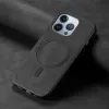Phonesta Retro Vegan Leather MagSafe Back Cover hoesje voor Apple iPhone 16 Pro - Zwart 1