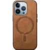 Phonesta Retro Vegan Leather MagSafe Back Cover hoesje voor Apple iPhone 16 Pro Max - Bruin 3