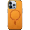 Phonesta Retro Vegan Leather MagSafe Back Cover hoesje voor Apple iPhone 16 Pro Max - Oranje 3