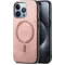 Phonesta Retro Vegan Leather MagSafe Back Cover hoesje voor Apple iPhone 16 Pro Max - Roze