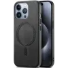 Phonesta Retro Vegan Leather MagSafe Back Cover hoesje voor Apple iPhone 16 Pro Max - Zwart 0