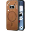 Phonesta Retro Vegan Leather MagSafe Back Cover hoesje voor Nothing Phone (2a) / (2a) Plus - Bruin