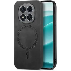 Phonesta Retro Vegan Leather MagSafe Back Cover hoesje voor Xiaomi Redmi Note 14 Pro Plus - Zwart