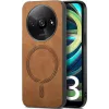 Phonesta Retro Vegan Leather MagSafe Back Cover hoesje voor Xiaomi Redmi A3 - Bruin