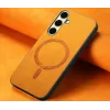 Phonesta Retro Vegan Leather MagSafe Back Cover hoesje voor Samsung Galaxy A36/A56 - Oranje 4