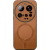 Phonesta Retro Vegan Leather MagSafe Back Cover hoesje voor Xiaomi 15 Ultra - Bruin 2
