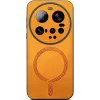 Phonesta Retro Vegan Leather MagSafe Back Cover hoesje voor Xiaomi 15 Ultra - Oranje 2