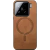 Phonesta Retro Vegan Leather MagSafe Back Cover hoesje voor Xiaomi 15 - Bruin 2