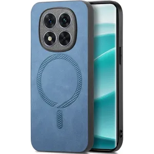 Phonesta Retro Vegan Leather MagSafe Back Cover hoesje voor Xiaomi Redmi Note 14 Pro 5G / Xiaomi Poco X7 - Blauw