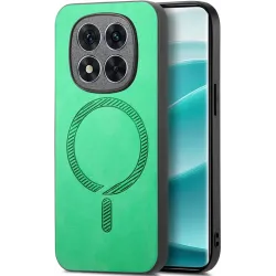 Phonesta Retro Vegan Leather MagSafe Back Cover hoesje voor Xiaomi Redmi Note 14 Pro 5G / Xiaomi Poco X7 - Groen