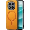 Phonesta Retro Vegan Leather MagSafe Back Cover hoesje voor Xiaomi Redmi Note 14 Pro 5G / Xiaomi Poco X7 - Oranje