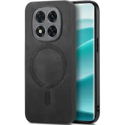 Phonesta Retro Vegan Leather MagSafe Back Cover hoesje voor Xiaomi Redmi Note 14 Pro 5G / Xiaomi Poco X7 - Zwart