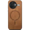 Phonesta Retro Vegan Leather MagSafe Back Cover hoesje voor Xiaomi Poco F7 Pro - Bruin 2