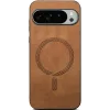 Phonesta Retro Vegan Leather MagSafe Back Cover hoesje voor Google Pixel 10 Pro XL - Bruin 1