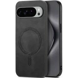 Phonesta Retro Vegan Leather MagSafe Back Cover hoesje voor Google Pixel 10 Pro XL - Zwart