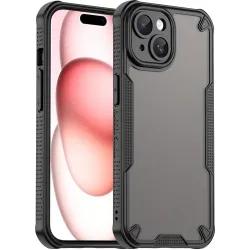 Phonesta Shockproof Armor Back Cover hoesje voor Apple iPhone 15 - Zwart