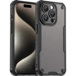 Phonesta Shockproof Armor Back Cover hoesje voor Apple iPhone 15 Pro Max - Zwart