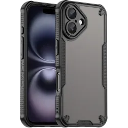 Phonesta Shockproof Armor Back Cover hoesje voor Apple iPhone 16 - Zwart
