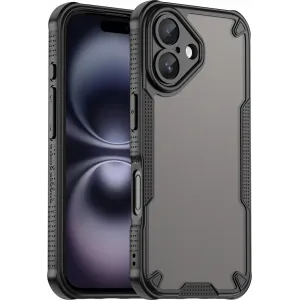 Phonesta Shockproof Armor Back Cover hoesje voor Apple iPhone 16 - Zwart