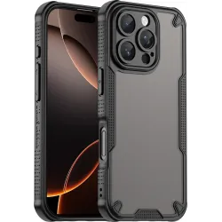 Phonesta Shockproof Armor Back Cover hoesje voor Apple iPhone 16 Pro Max - Zwart