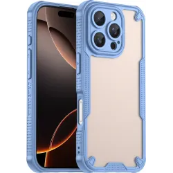 Phonesta Shockproof Armor Back Cover hoesje voor Apple iPhone 16 Pro - Blauw