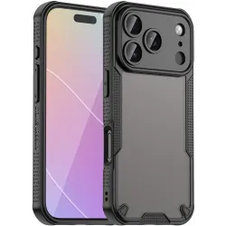 Phonesta Shockproof Armor Back Cover hoesje voor Apple iPhone 17 Pro - Zwart
