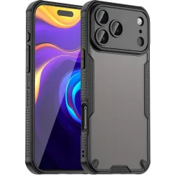 Phonesta Shockproof Armor Back Cover hoesje voor Apple iPhone 17 Pro Max - Zwart