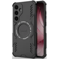 Phonesta Shield Armor Back Cover hoesje met MagSafe voor Samsung Galaxy S25 Plus/S24 Plus - Zwart