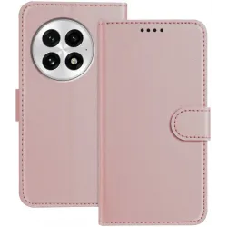 Phonesta Smooth Skin Book Wallet Case hoesje voor OnePlus 13 - Roségoud