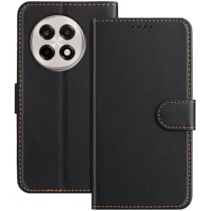 Phonesta Smooth Skin Book Wallet Case hoesje voor OnePlus 13R - Zwart