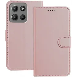 Phonesta Smooth Skin Book Wallet Case hoesje voor Motorola Moto G17/G17 Power/G15/G15 Power - Roségoud