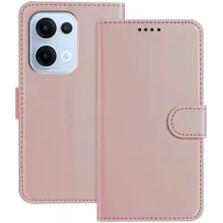 Phonesta Smooth Skin Book Wallet Case hoesje voor Oppo Reno13 - Roségoud
