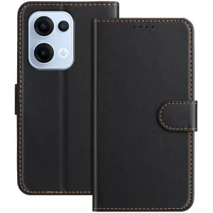 Phonesta Smooth Skin Book Wallet Case hoesje voor Oppo Reno13 - Zwart